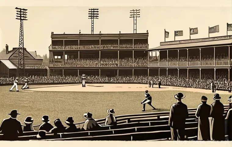 야구 역사의 중요한 사건 - **Prompt:** A vivid, sepia-toned illustration capturing an early 20th-century baseball game. In the ...