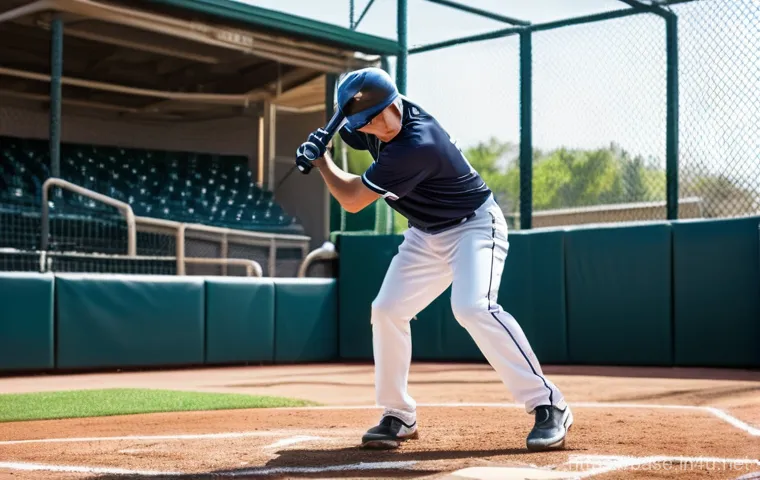 야구 드릴 연습법 - A male baseball player, in his early 20s, wearing a clean, modern baseball uniform with a cap, is in...