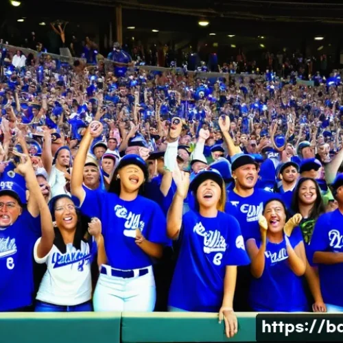 Home 29 야구 팬덤의 문화적 영향 - **Prompt:** A vibrant, high-energy scene inside a modern baseball stadium, filled with a diverse cro...