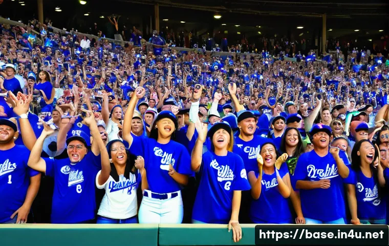 야구 팬덤의 문화적 영향 - **Prompt:** A vibrant, high-energy scene inside a modern baseball stadium, filled with a diverse cro...